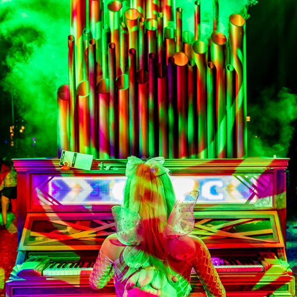 Attendee Playing piano