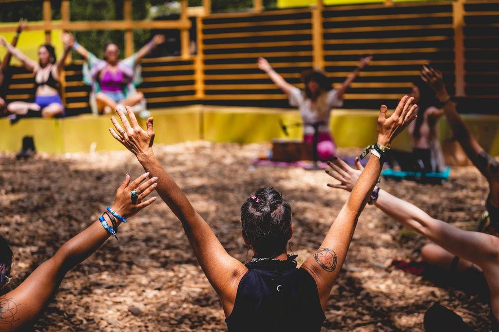 Women doing yoga