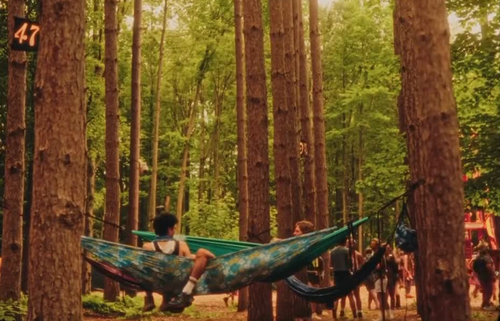 attendees in hammocks